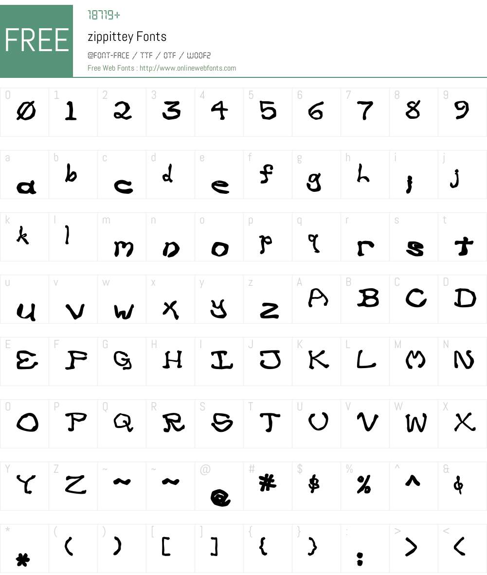 zippittey Font Screenshots