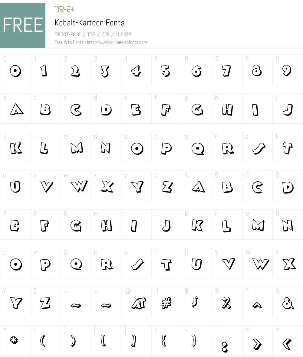 Kobalt Font Screenshots