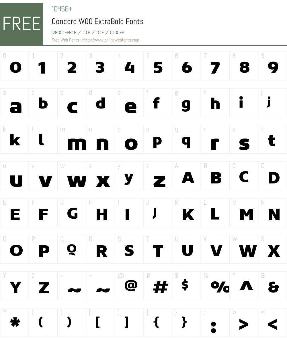 ConcordW00-ExtraBold Font Screenshots
