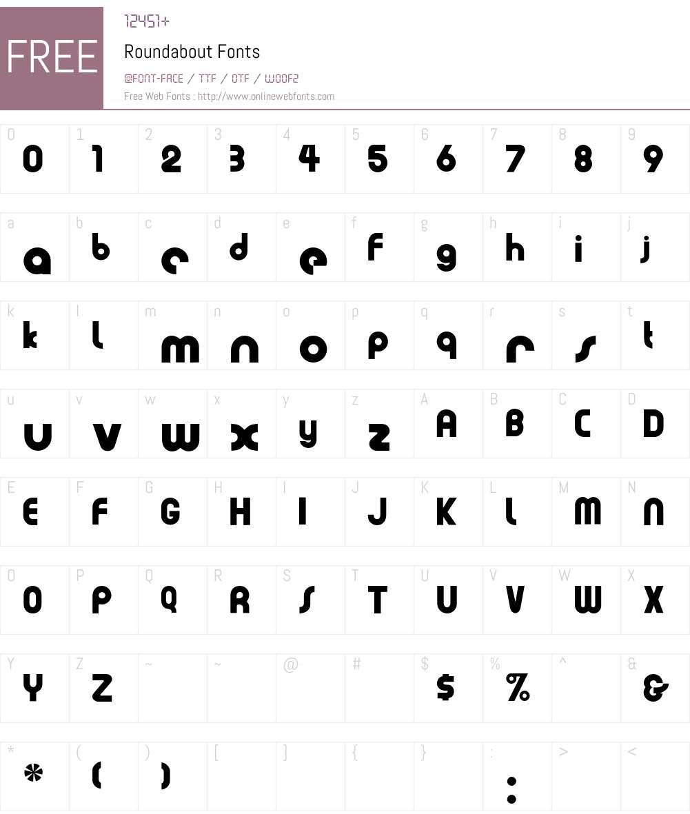Roundabout Font Screenshots