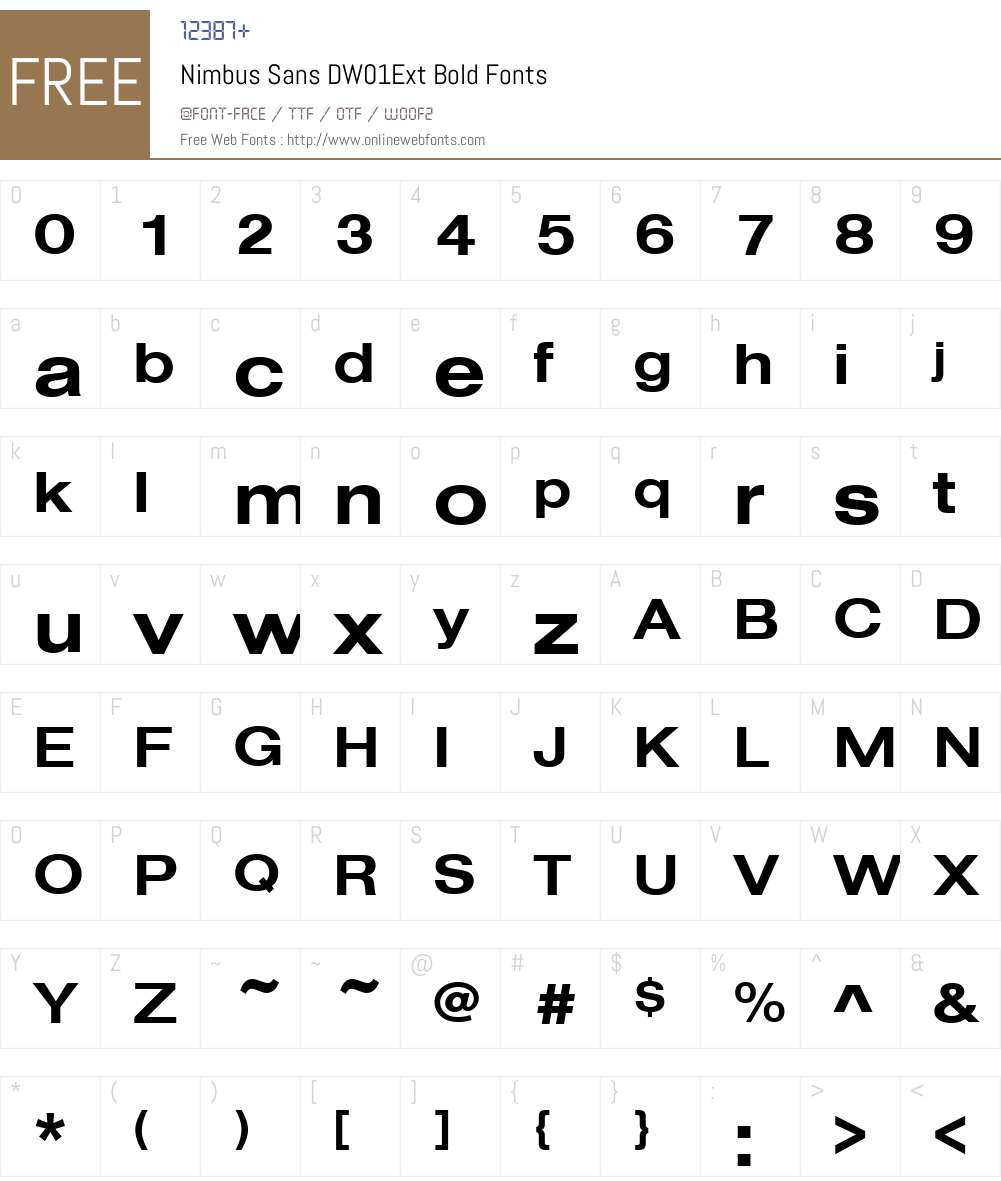 NimbusSanDW01ExtBold Font Screenshots