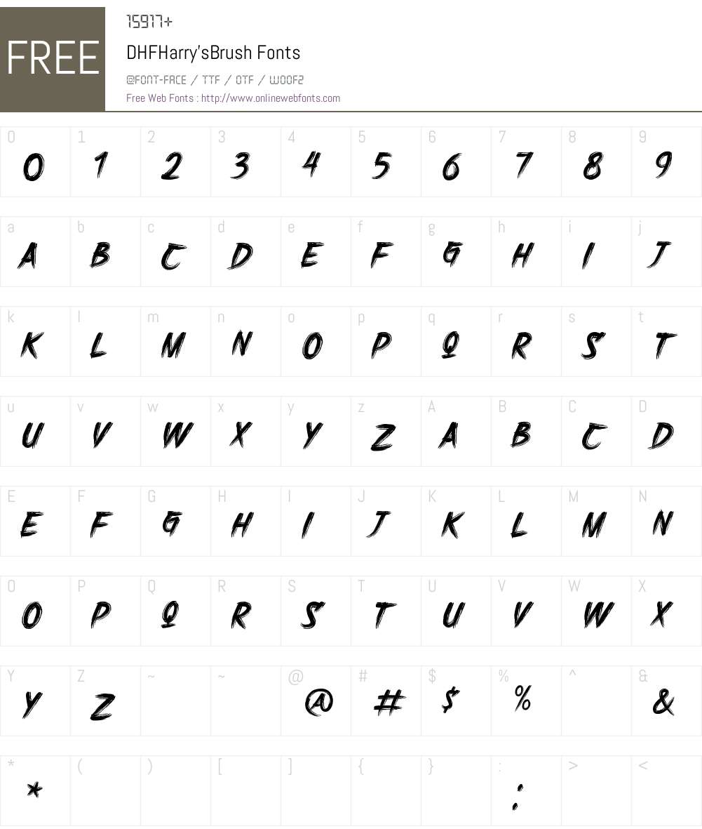 DHF Harry's Brush Font Screenshots