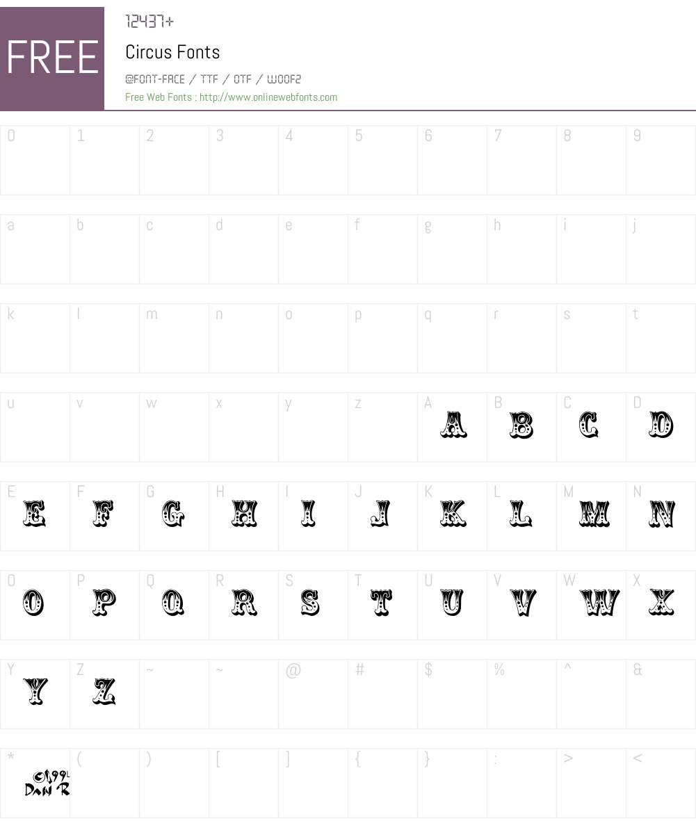 Circus Font Screenshots