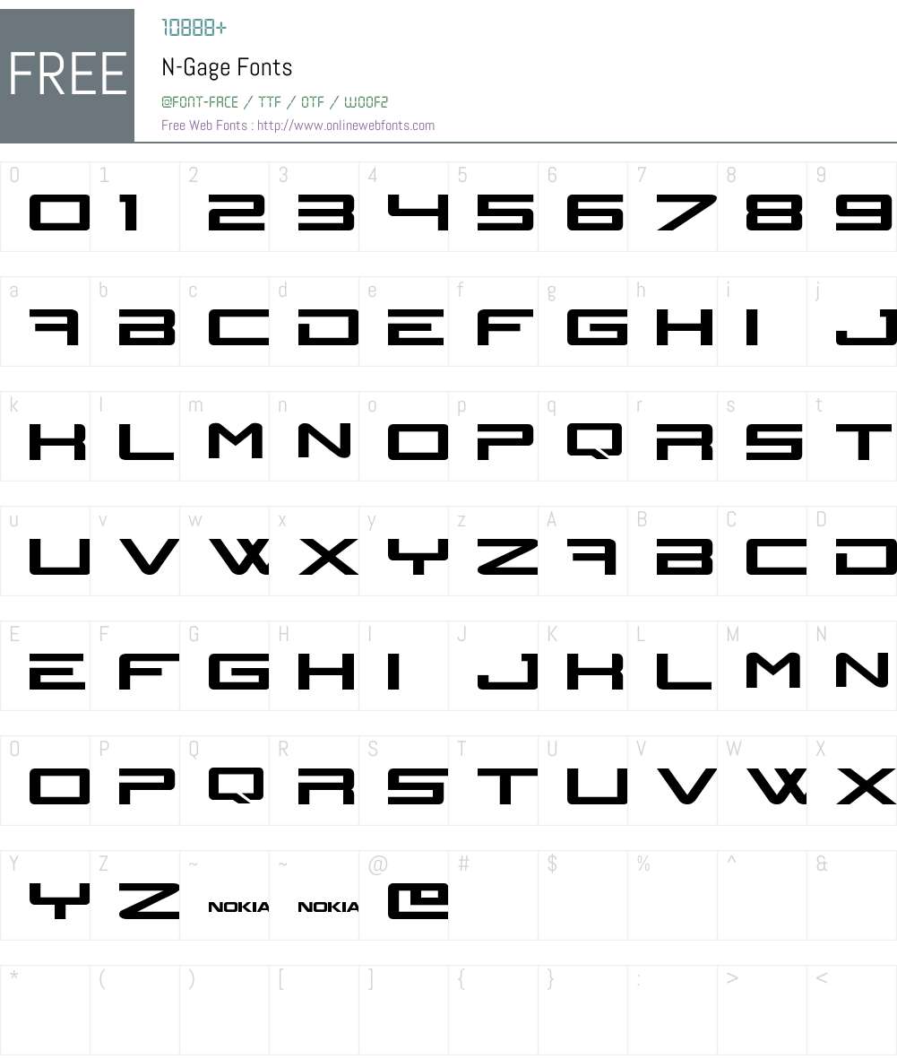 N-Gage Font Screenshots