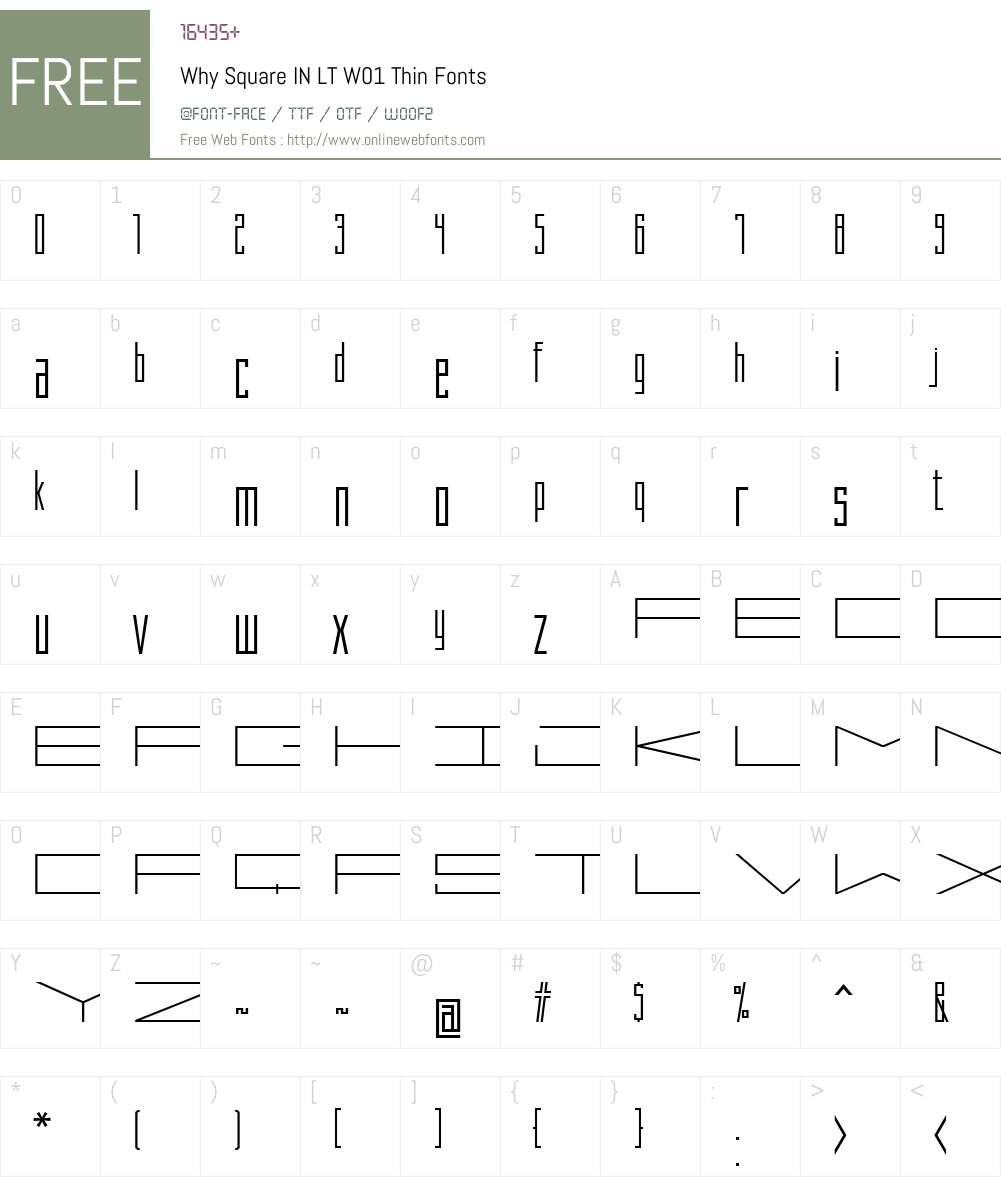 WhySquareINLTW01-Thin Font Screenshots