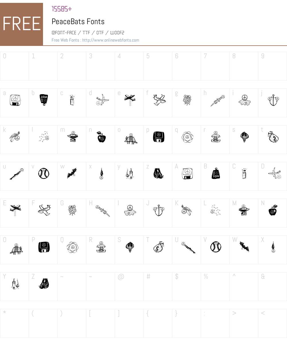 PeaceBats Font Screenshots