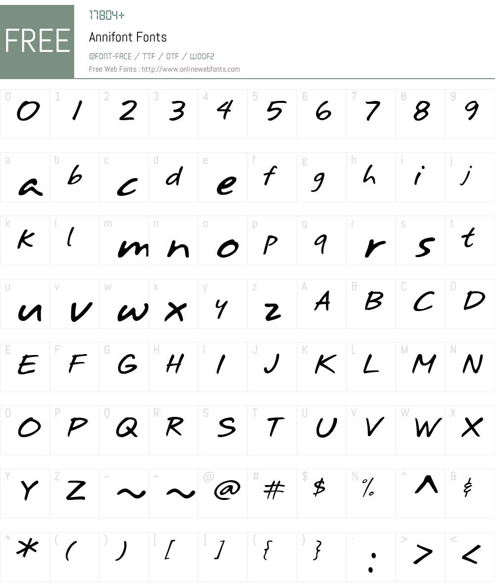 Annifont Font Screenshots
