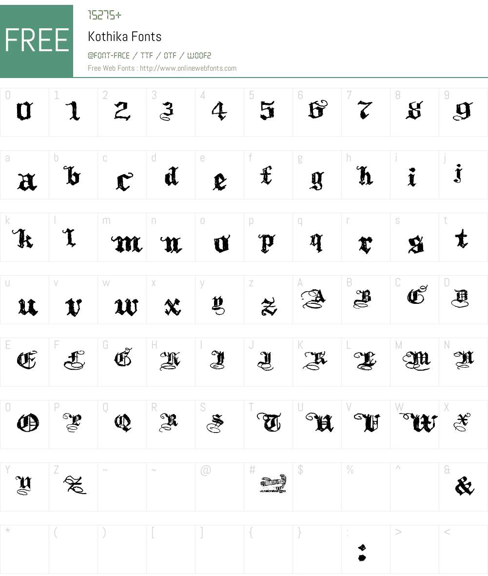 Kothika Font Screenshots