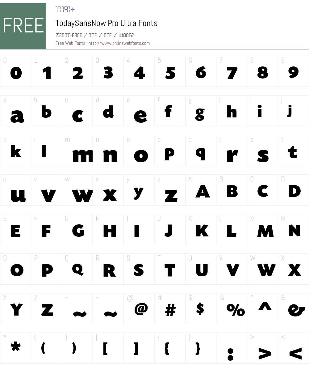 TodaySansNowPro-Ultra Font Screenshots