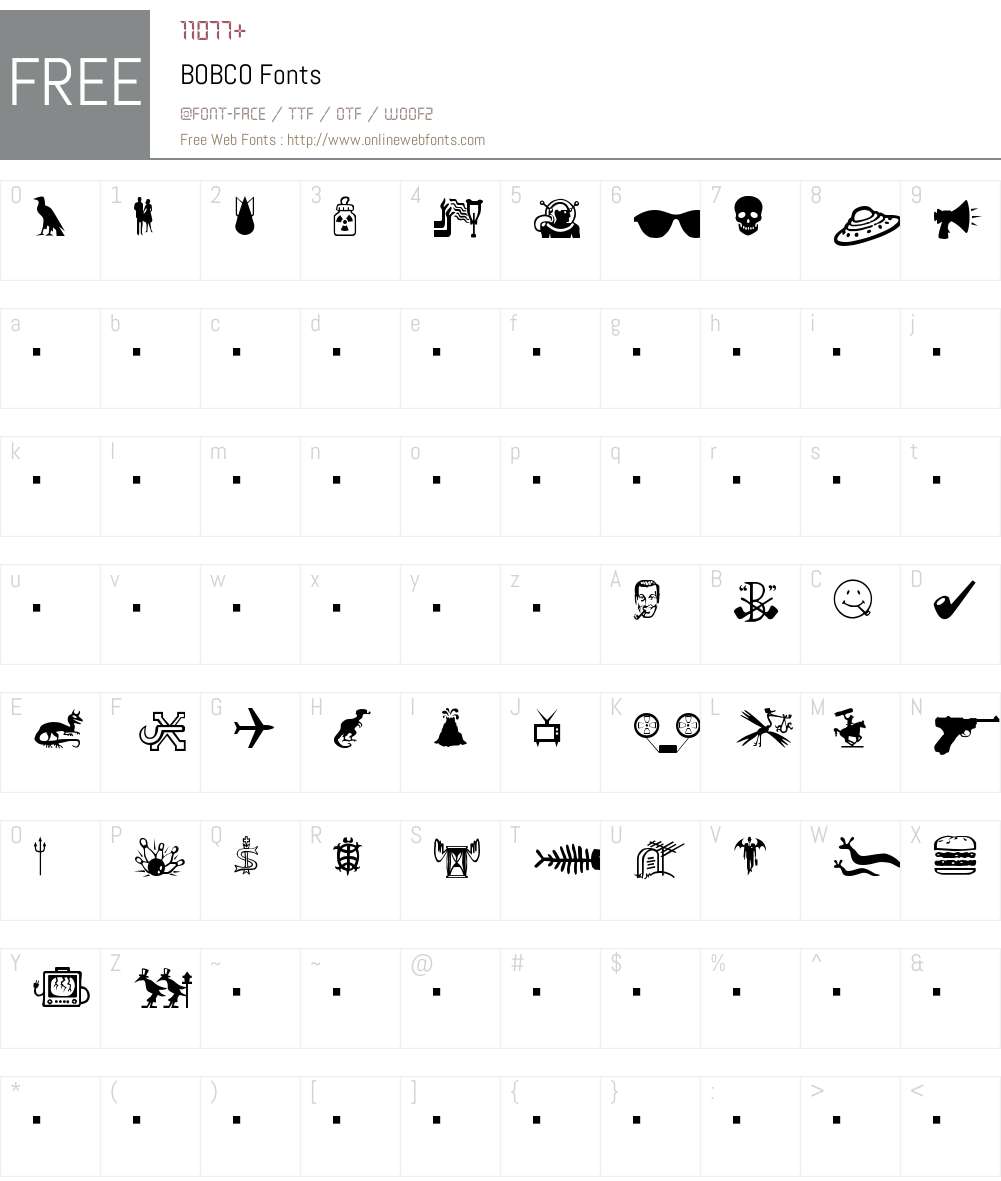 BOBCO Font Screenshots