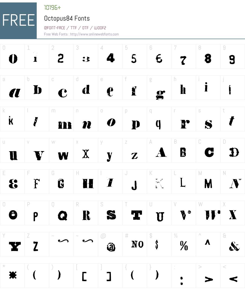 Octopus Font Screenshots