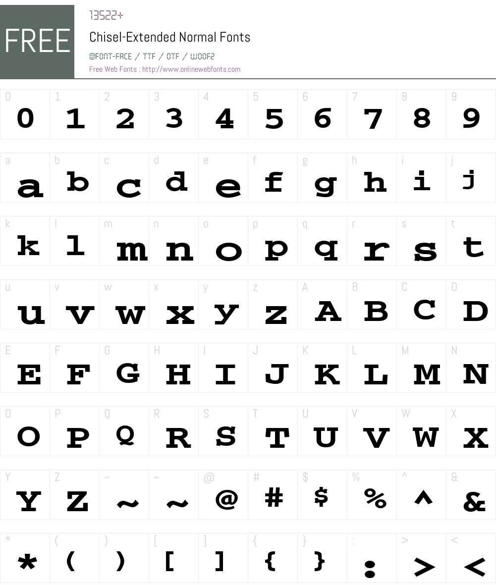 Chisel-Extended Font Screenshots