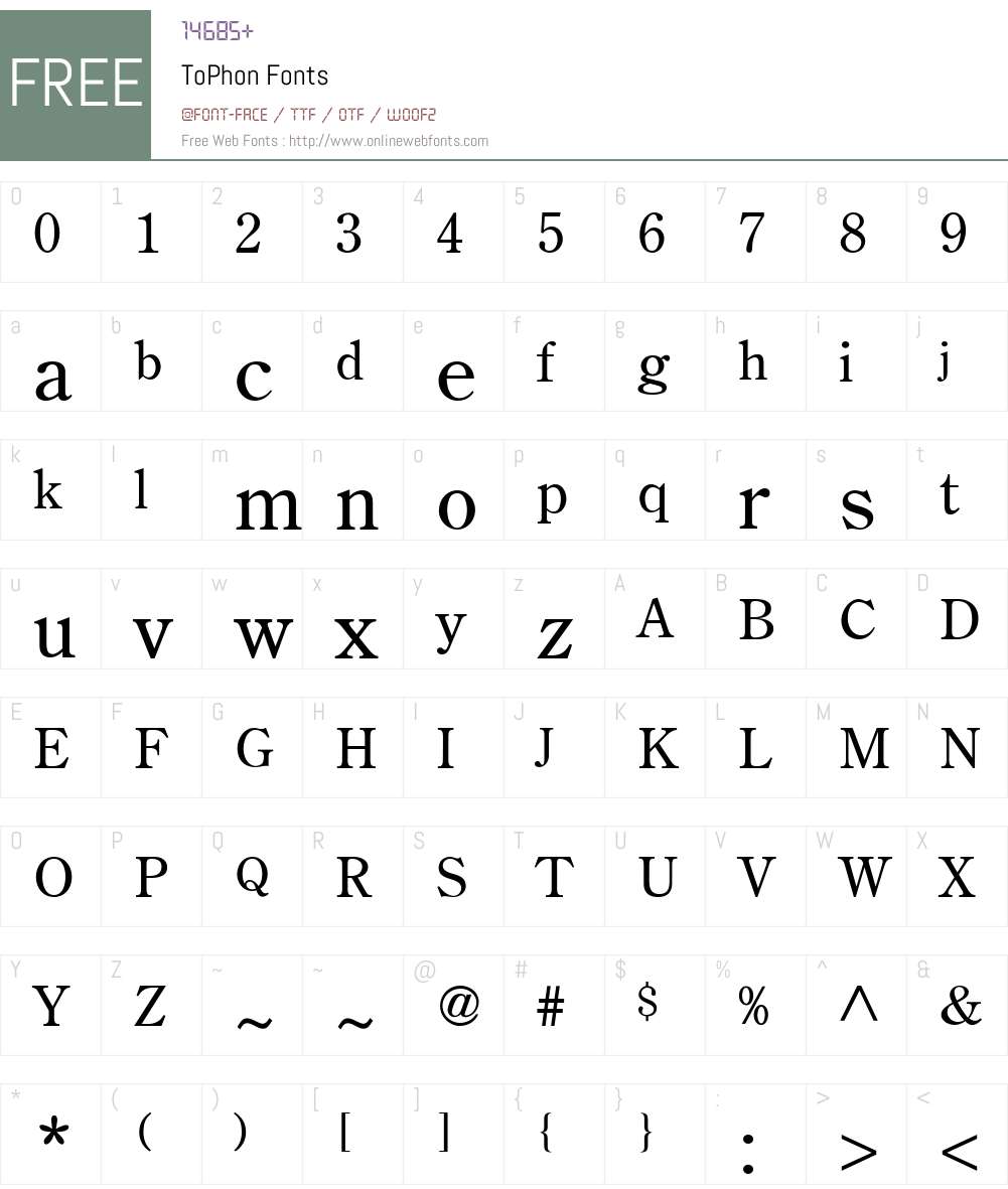 ToPhon Font Screenshots