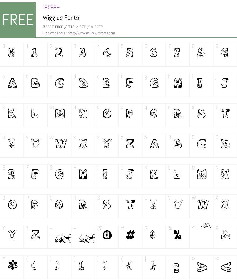 Wiggles Font Screenshots