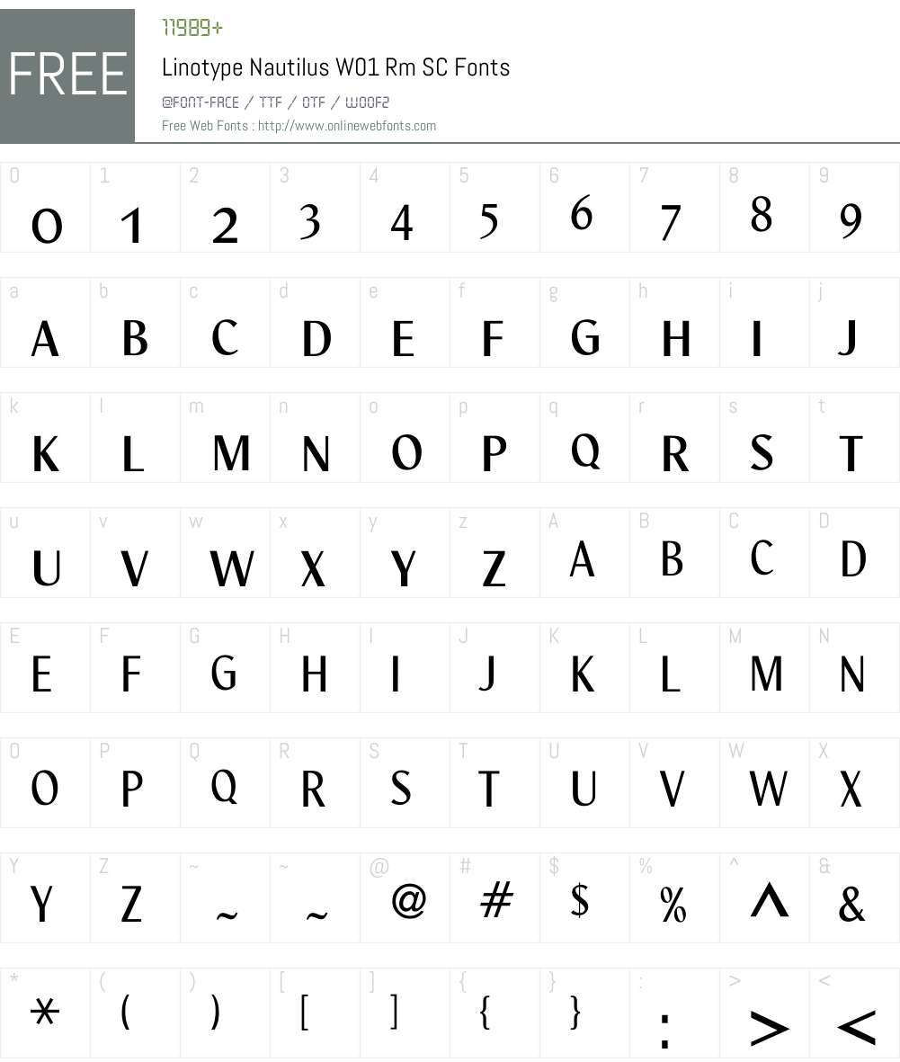 LinotypeNautilusW01-RmSC Font Screenshots
