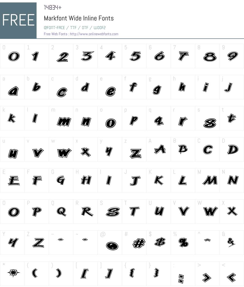 Markfont Wd Inline Font Screenshots
