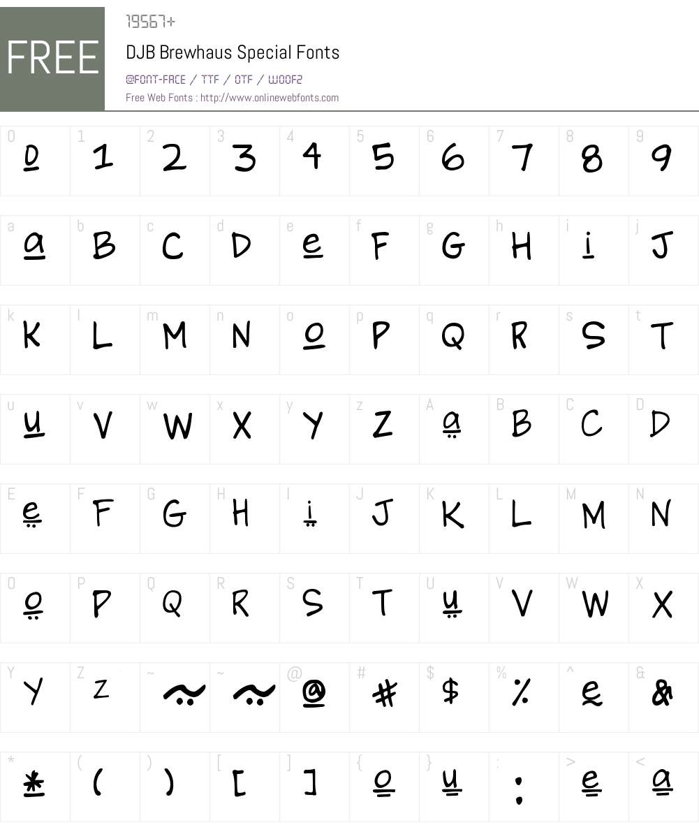 DJB Brewhaus Special Font Screenshots