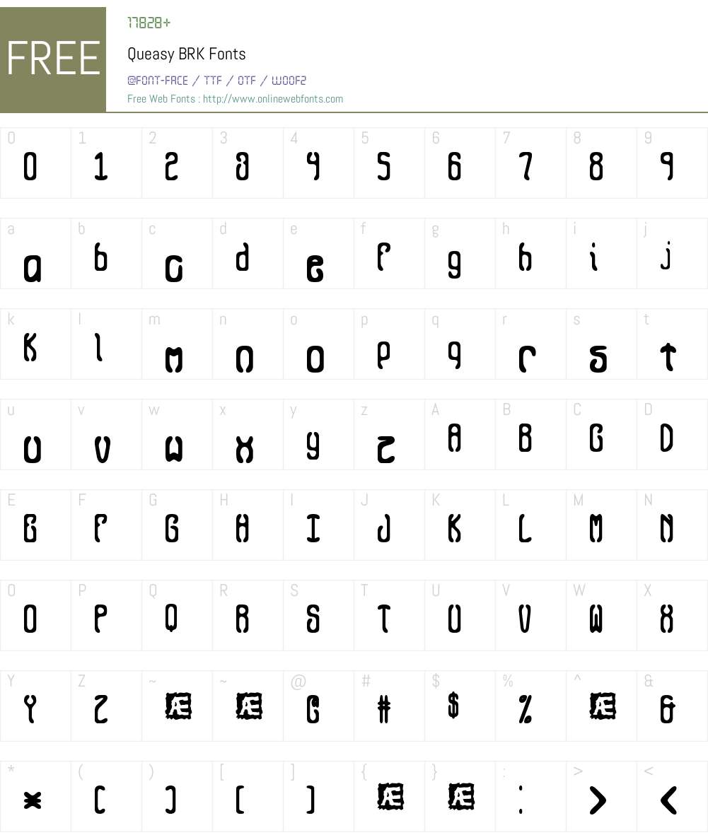 Queasy BRK Font Screenshots