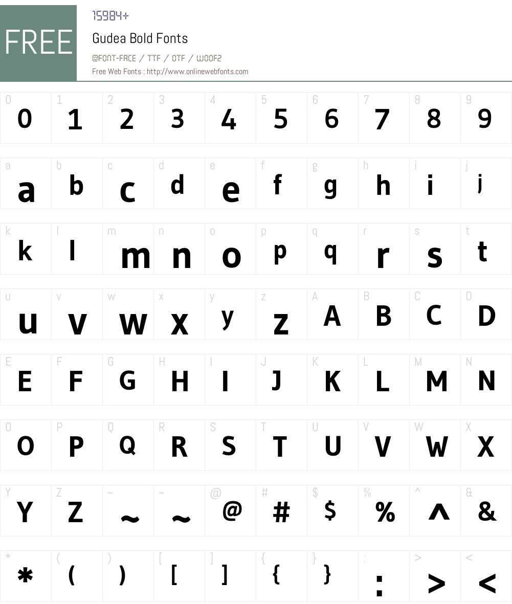 Gudea Font Screenshots