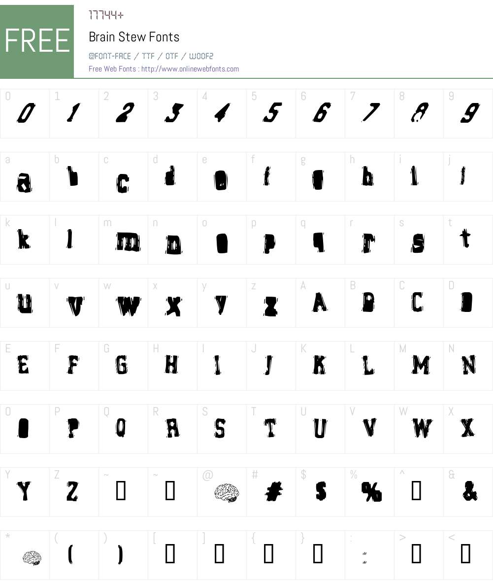 Brain Stew Font Screenshots