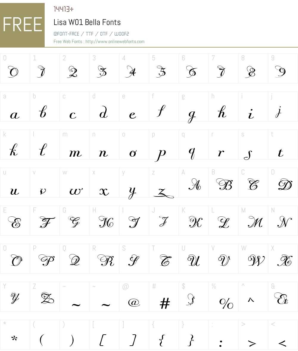 LisaW01-Bella Font Screenshots