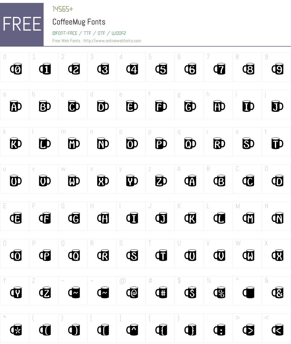 CoffeeMug Font Screenshots
