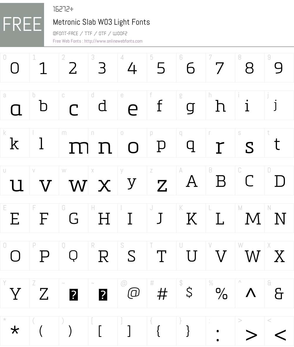 Metronic Slab Pro Font Screenshots