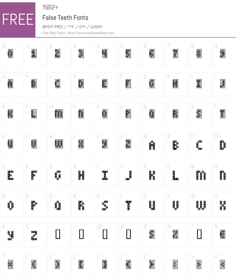 False Teeth Font Screenshots