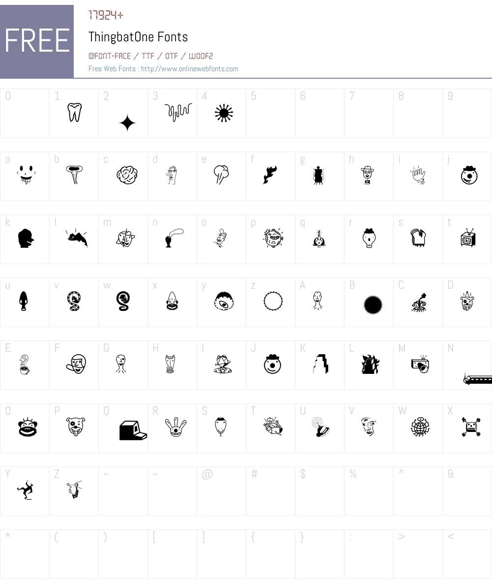 Thingbat Font Screenshots
