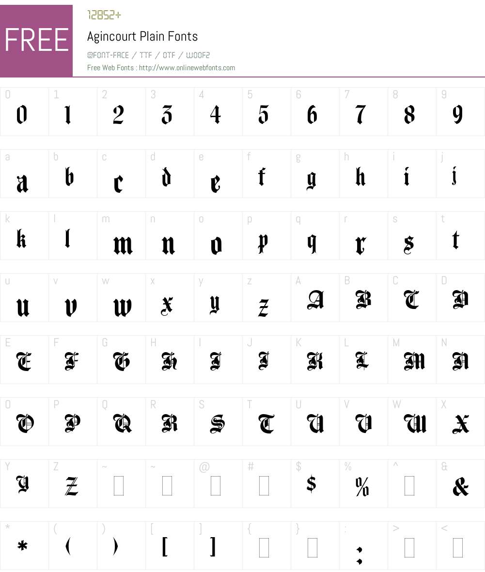Agincourt Font Screenshots