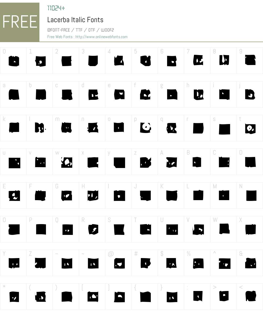 Lacerba Font Screenshots