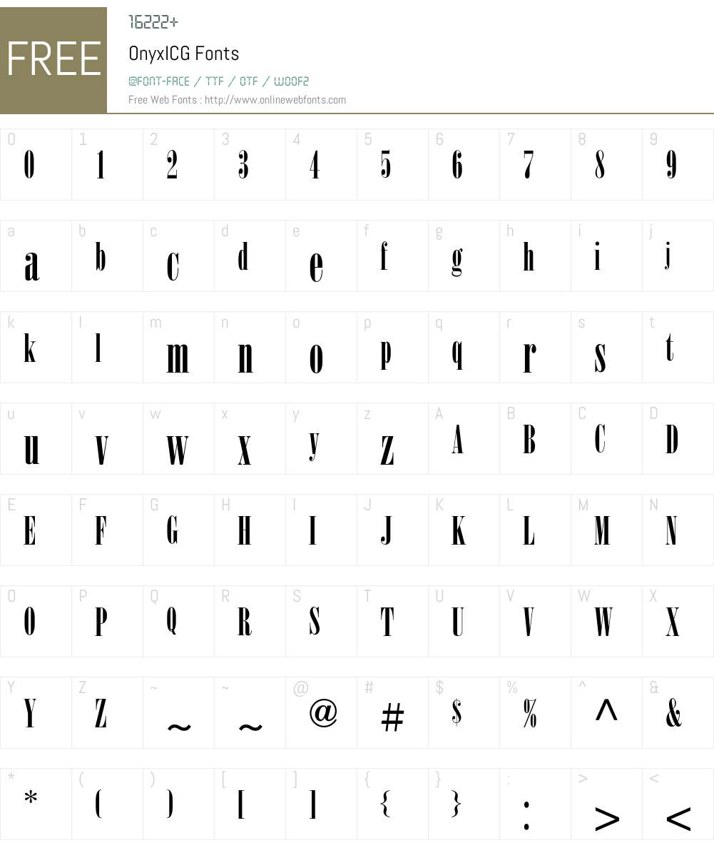 OnyxICG Font Screenshots