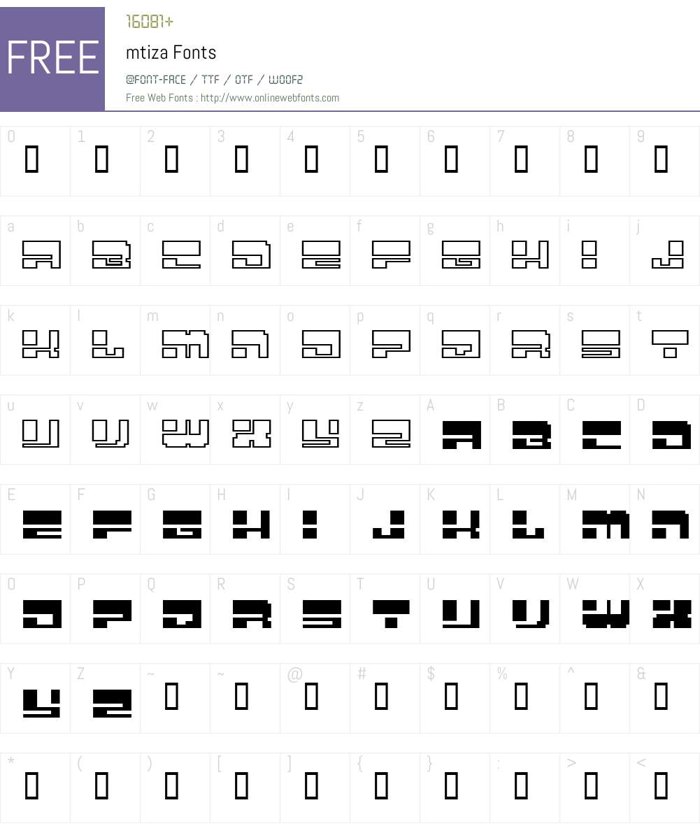 mtiza Font Screenshots