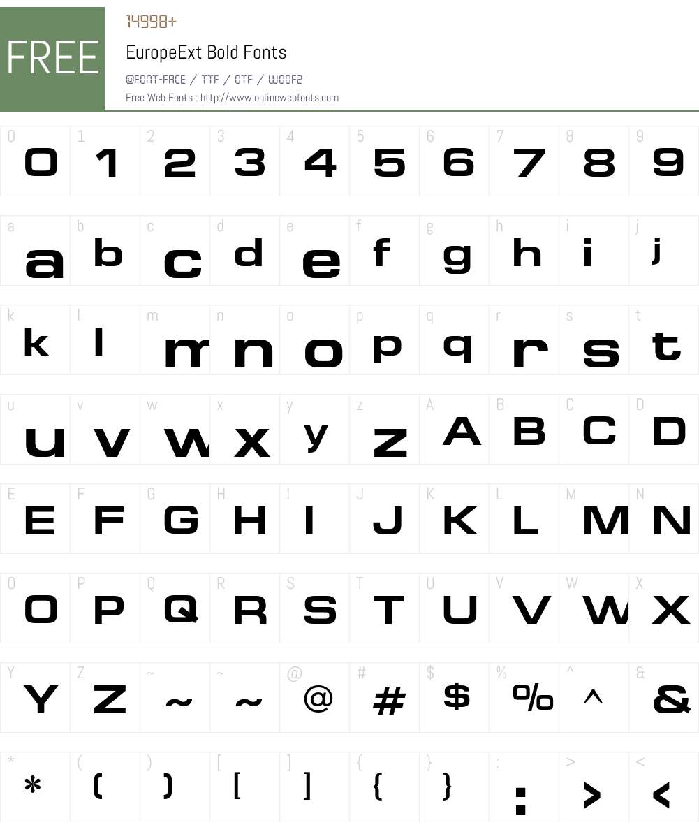EuropeExt Font Screenshots
