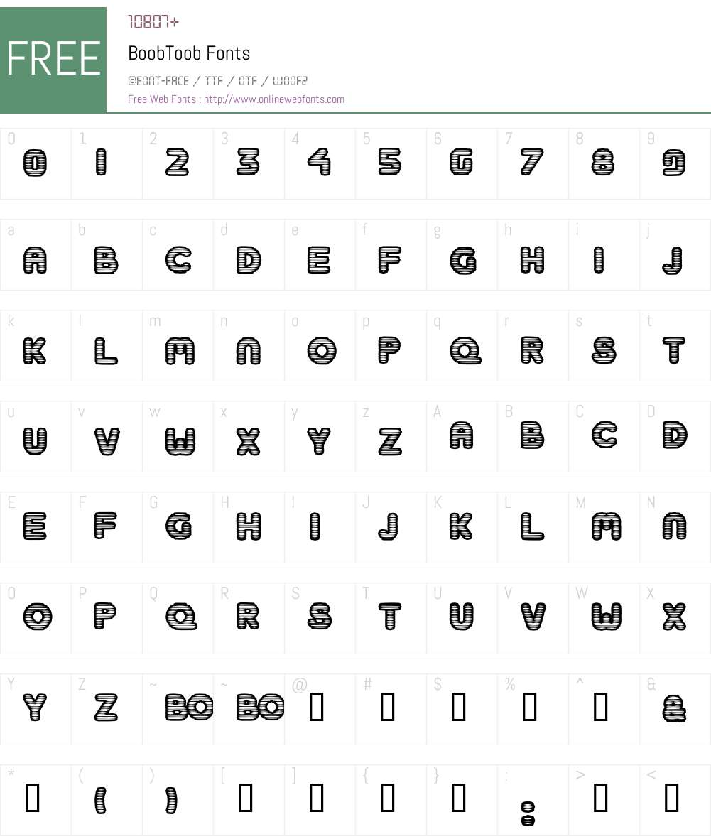 BoobToob Font Screenshots