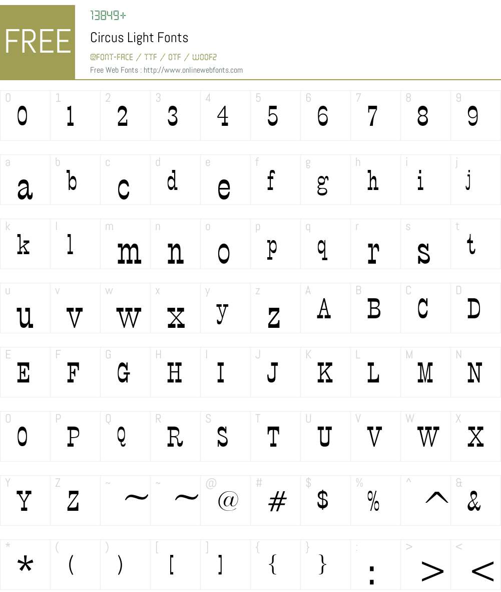 CircusLight Font Screenshots