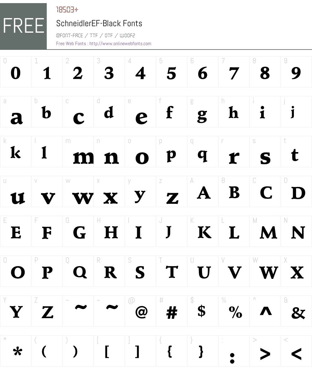 SchneidlerEF-Black Font Screenshots