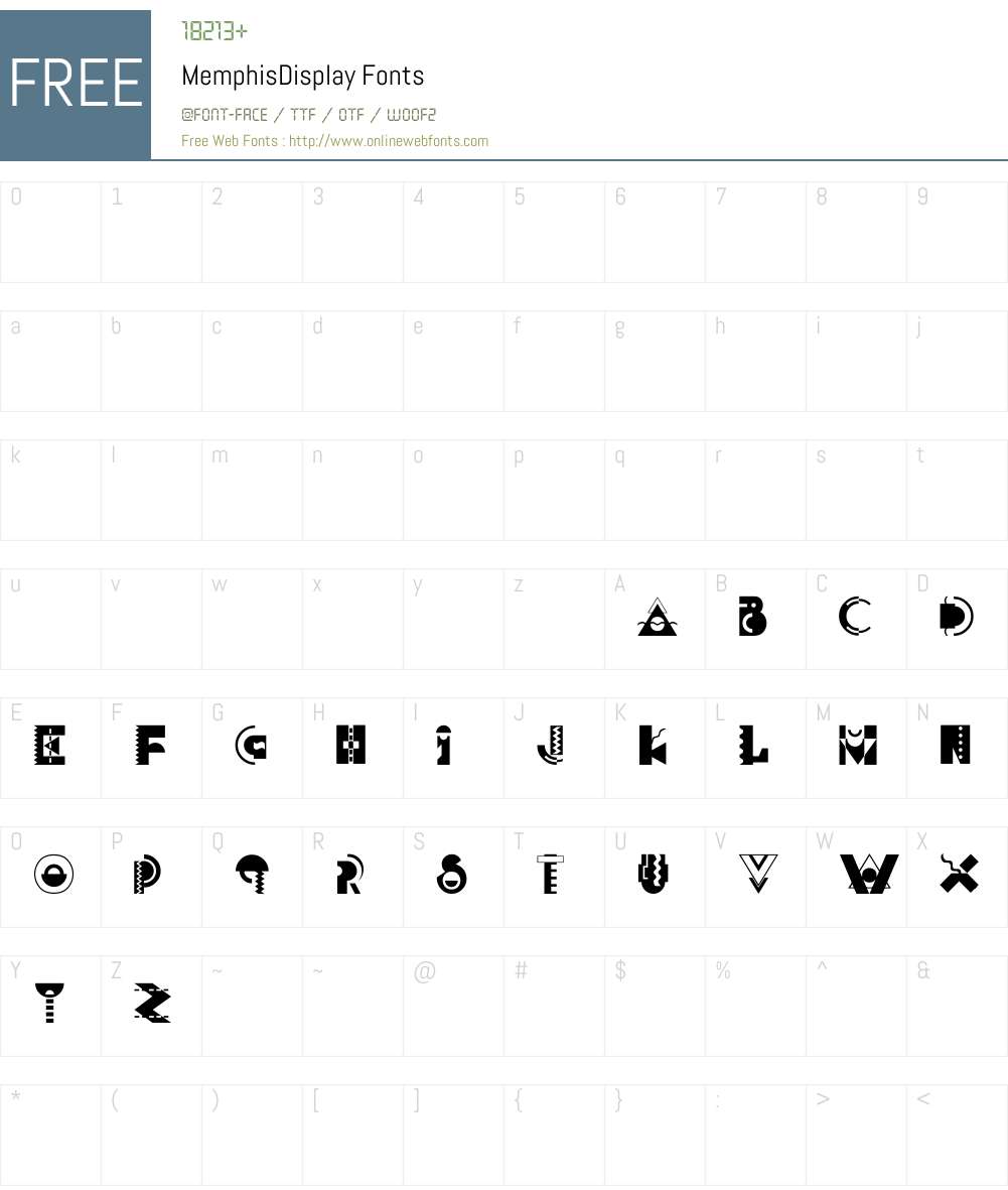MemphisDisplay Font Screenshots