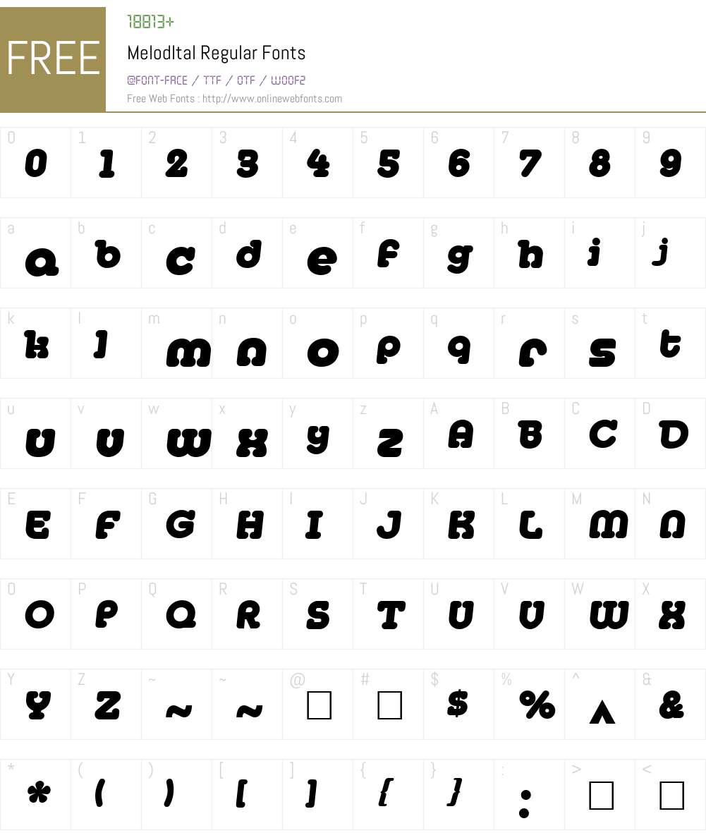 MelodItal Font Screenshots