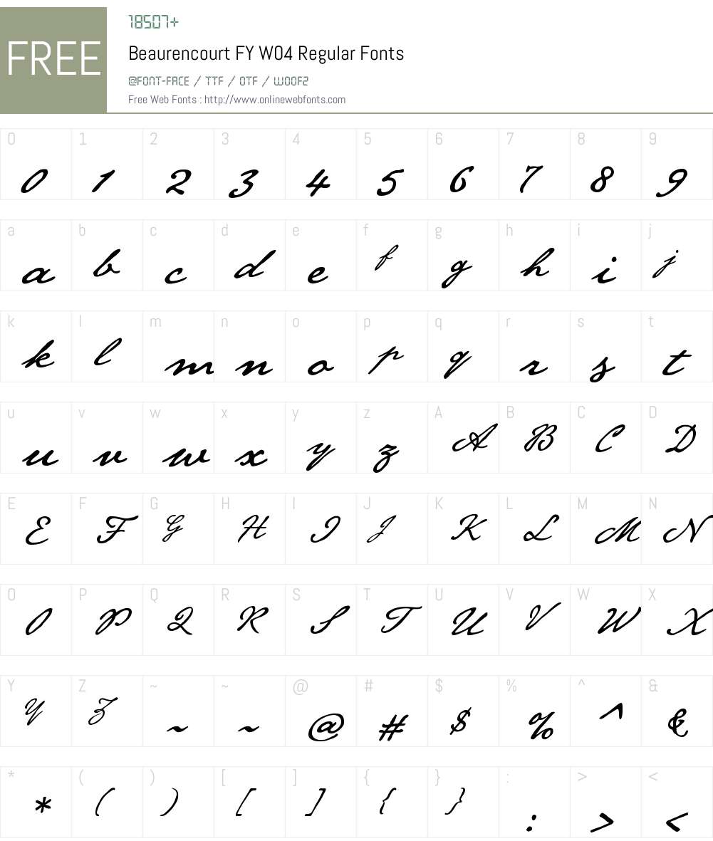 Beaurencourt FY Font Screenshots