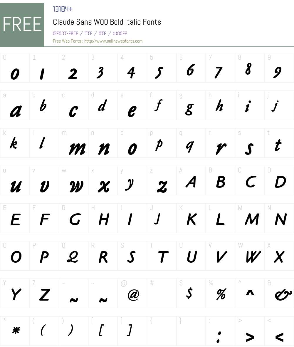 ClaudeSansW00-BoldItalic Font Screenshots