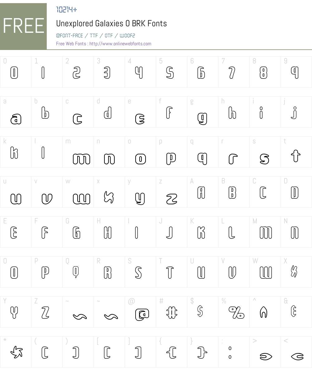 Unexplored Galaxies O BRK Font Screenshots
