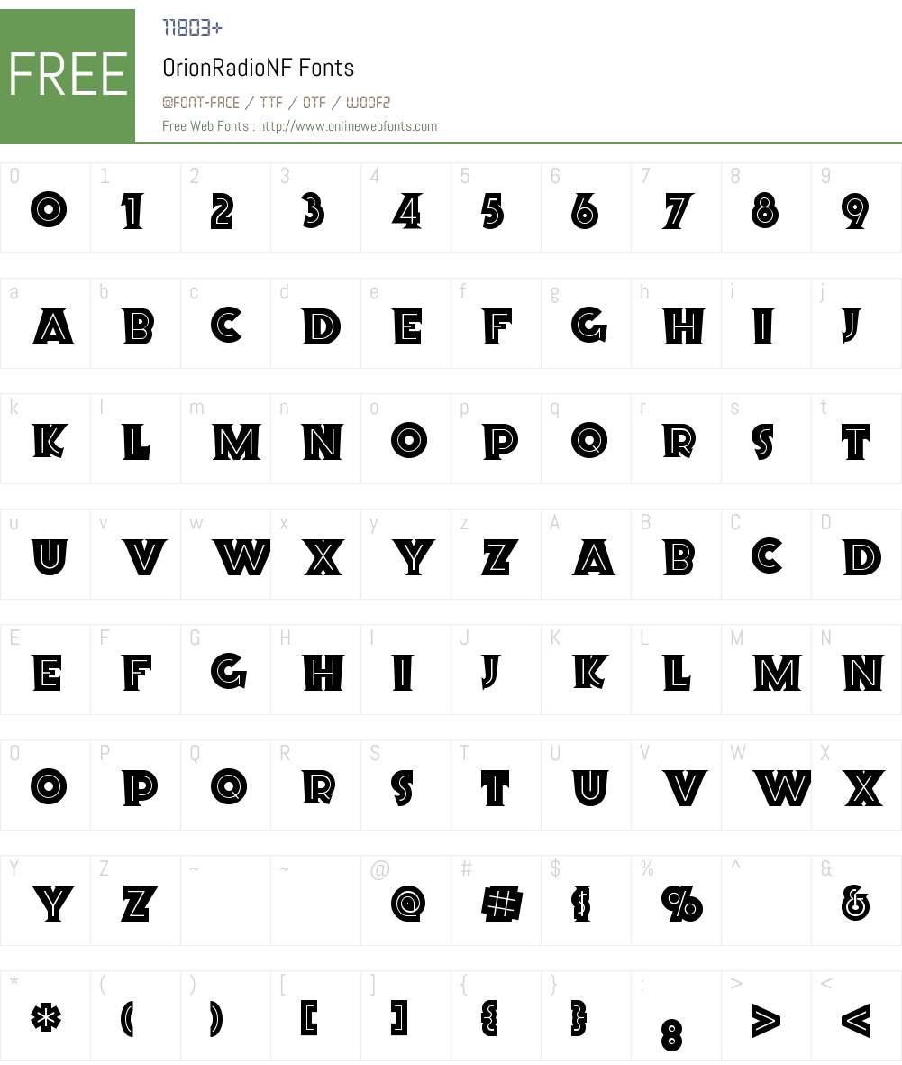 Orion Radio NF Font Screenshots