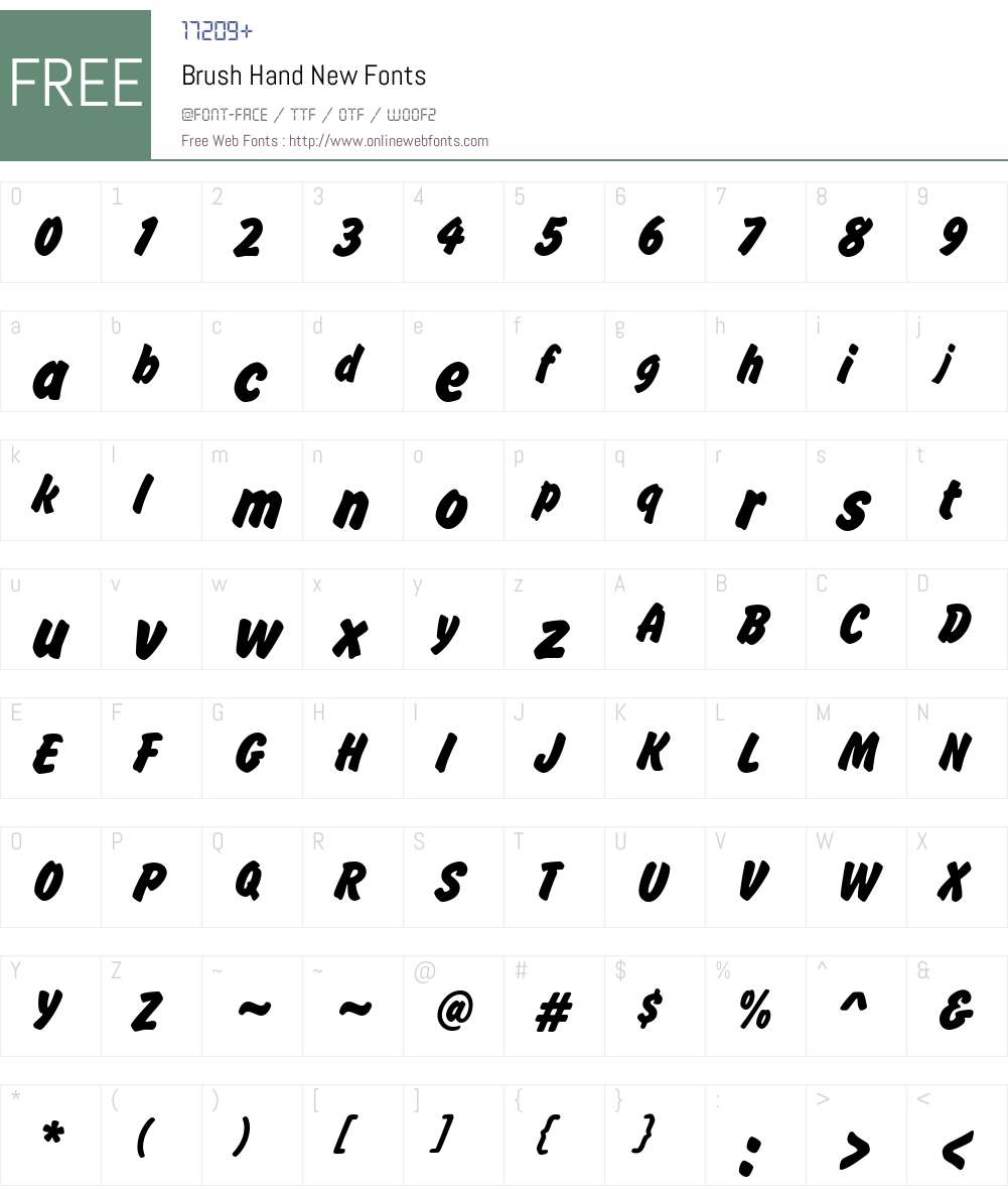 Brush Hand New Font Screenshots