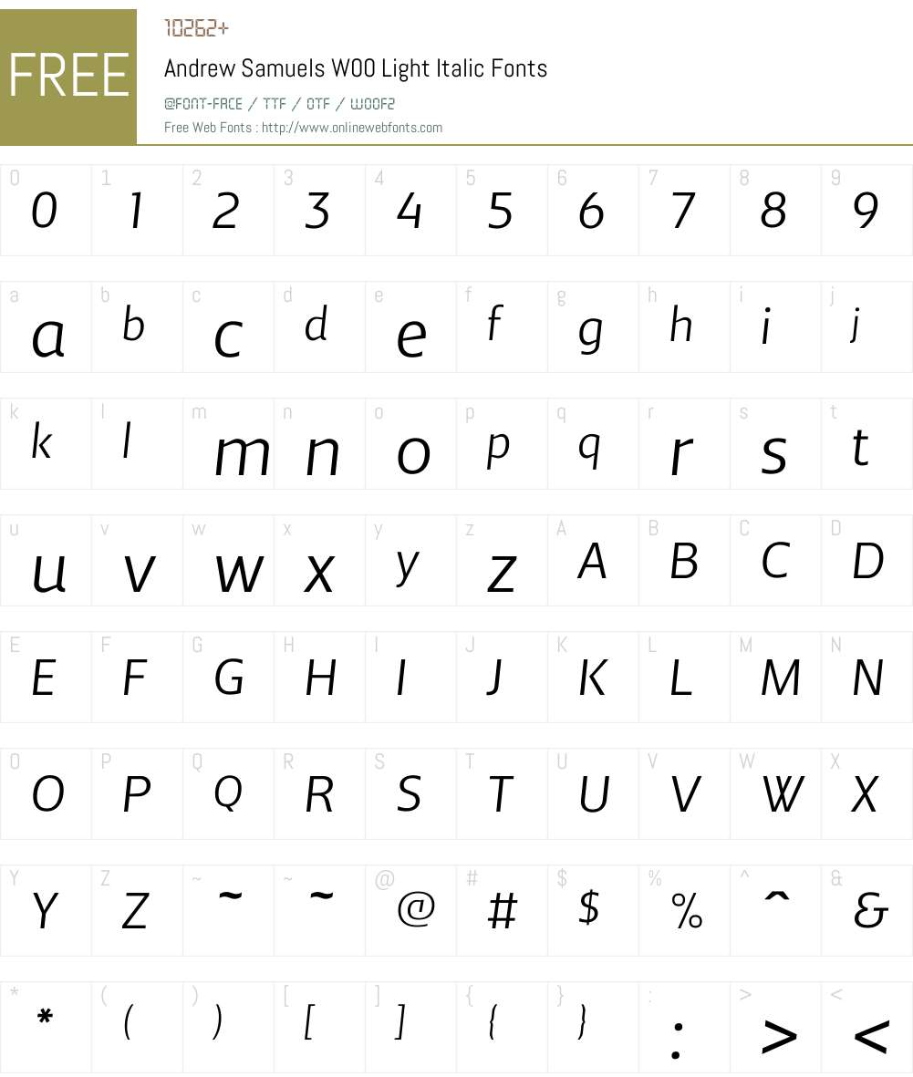 AndrewSamuelsW00-LightIt Font Screenshots