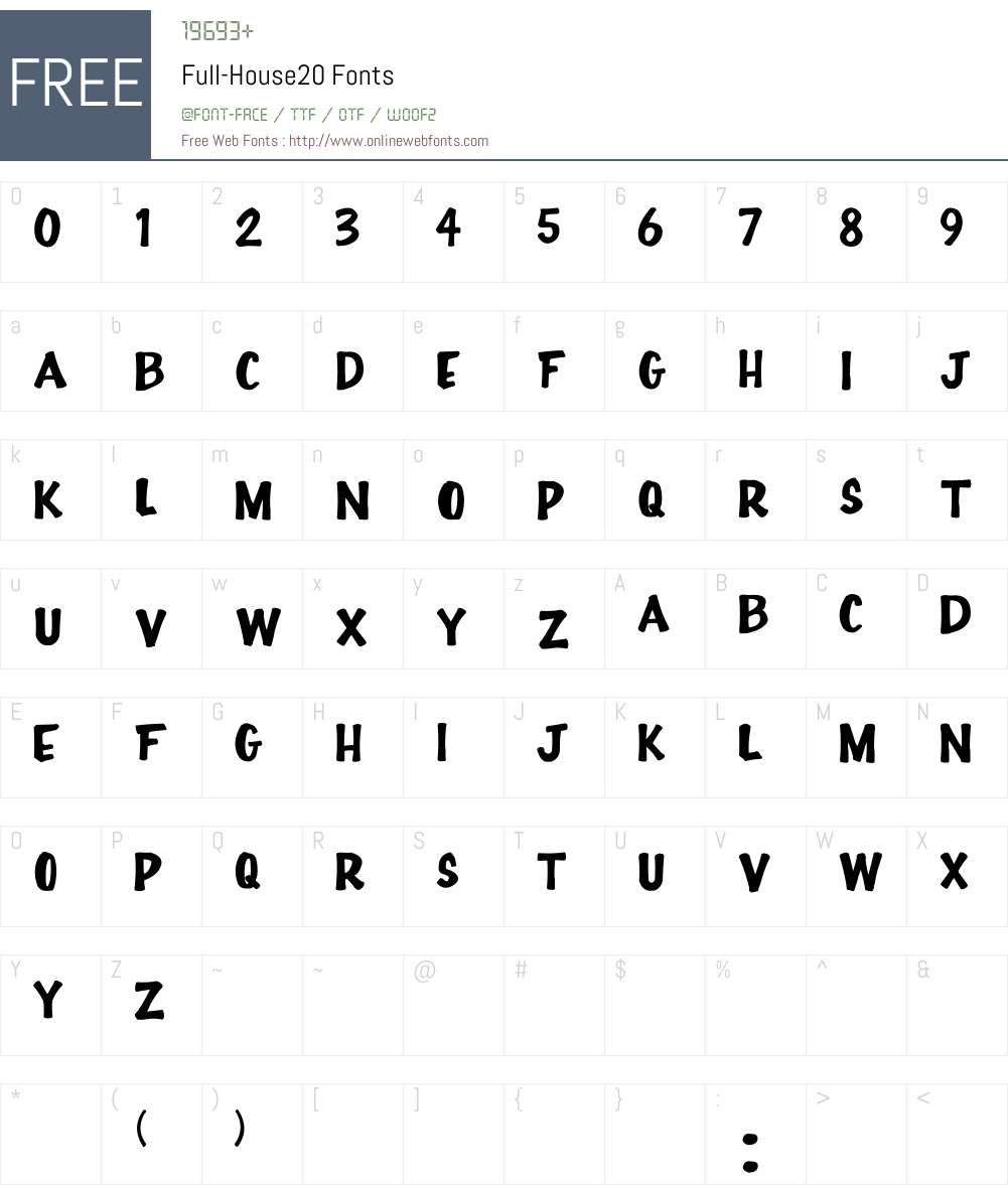 Full-House20 Font Screenshots