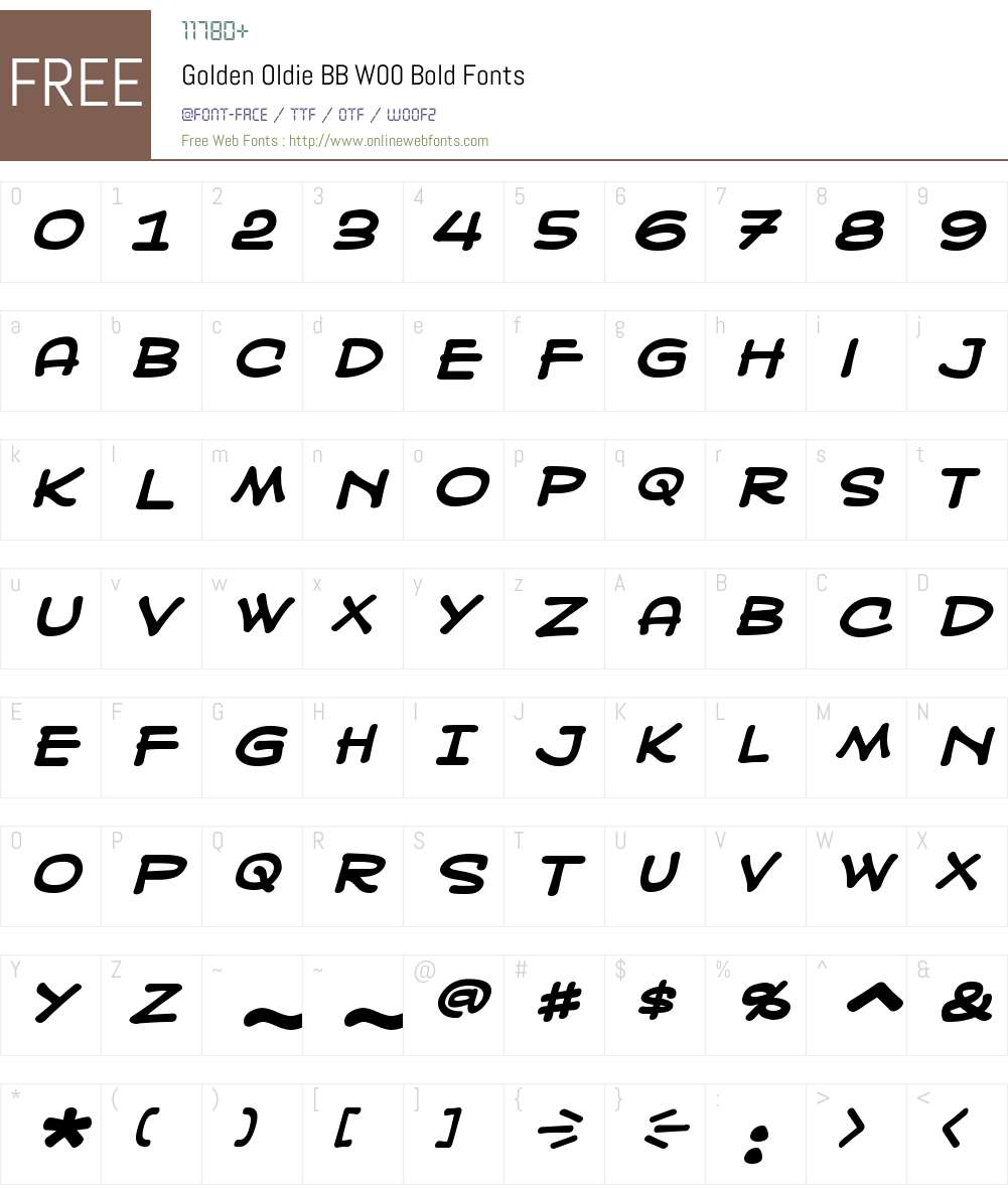 GoldenOldieBBW00-Bold Font Screenshots