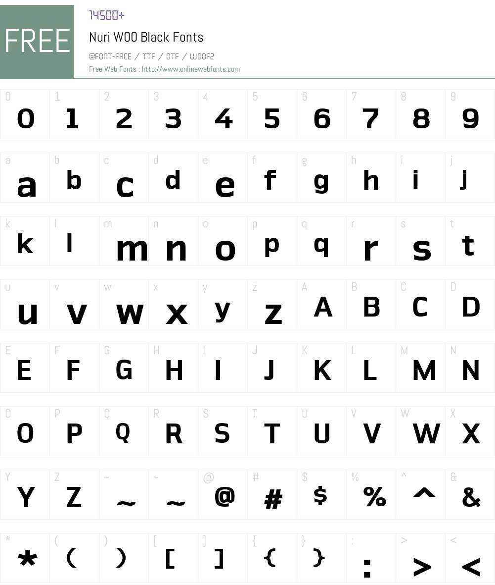 Nuri Font Screenshots