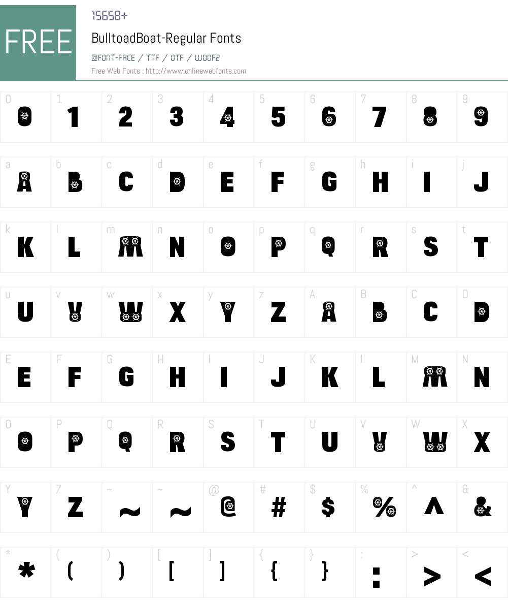 Bulltoad Boat Font Screenshots