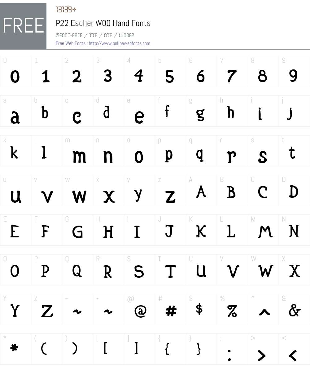 P22EscherW00-Hand Font Screenshots